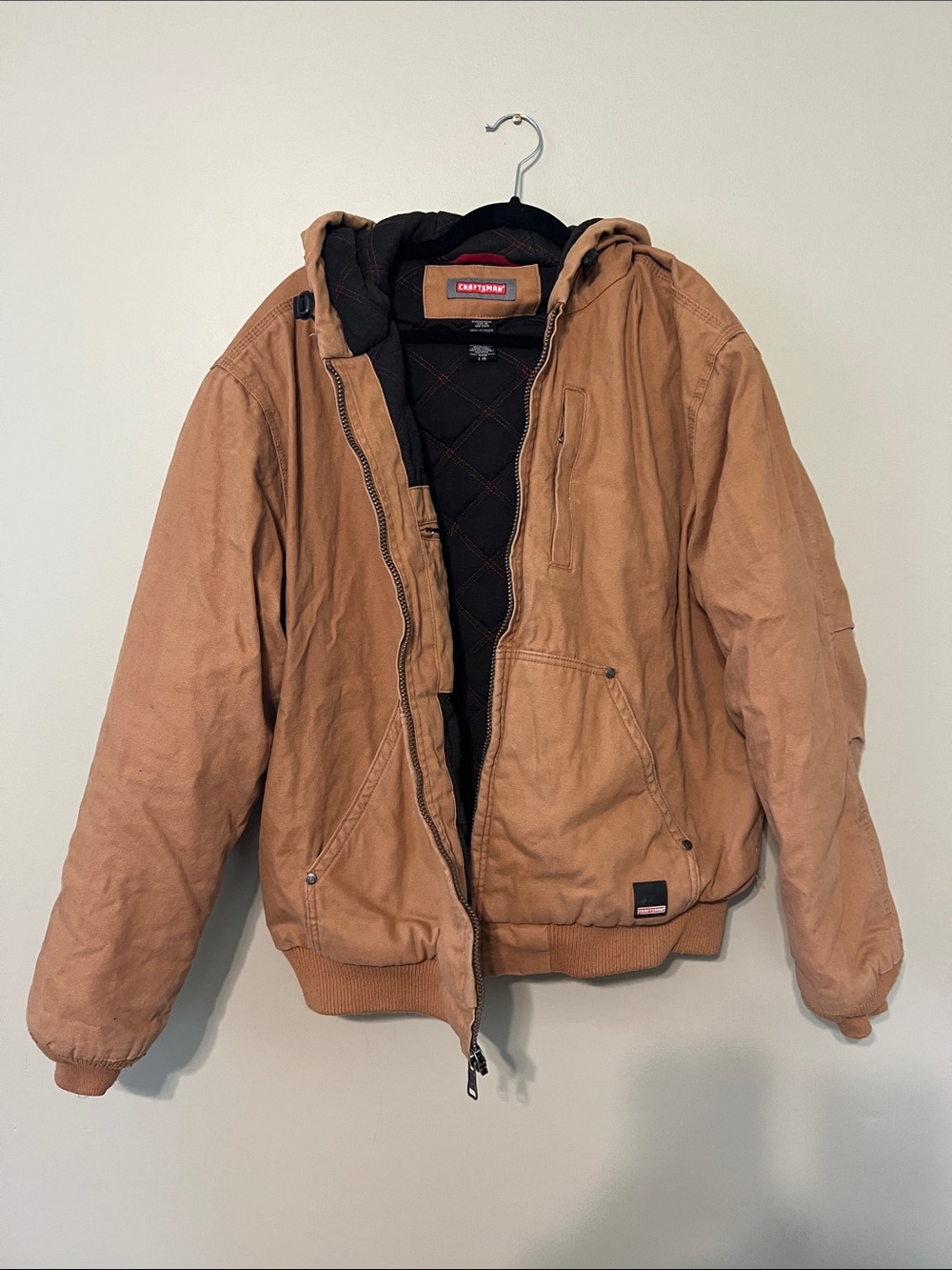 Craftsman Tan Winter Heavy Hooded Work Jacket